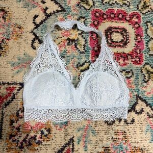 Elegant Blue Lace Bralette